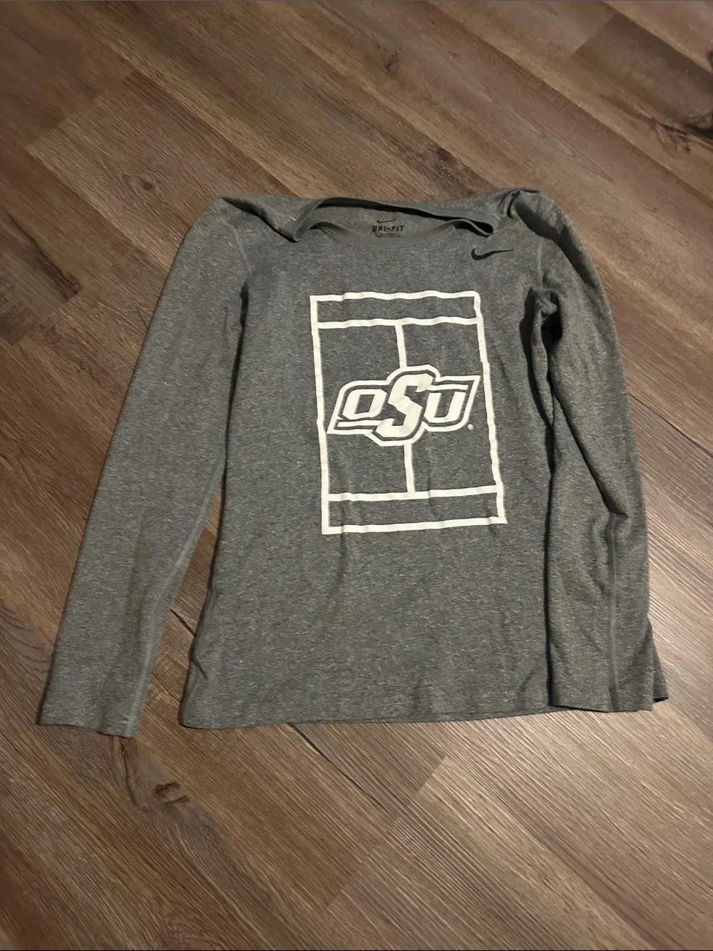 Nike Grey Long Sleeve OSU Graphic Tee - Picture 1 of 2